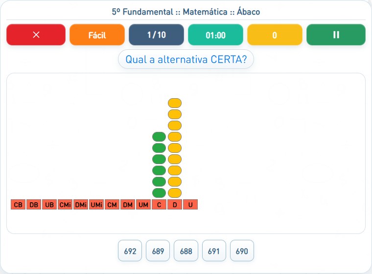 Captura de uma partida de Ábaco, com as áreas numeradas e explicadas a seguir.