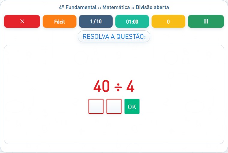 Captura de uma partida de Divisão aberta, com as áreas numeradas e explicadas a seguir.
